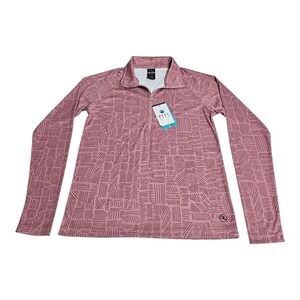 Reel Life Women's Small Jax Beach 1/2 Zip Long Sleeve‎ Shirt UV Pink NWT